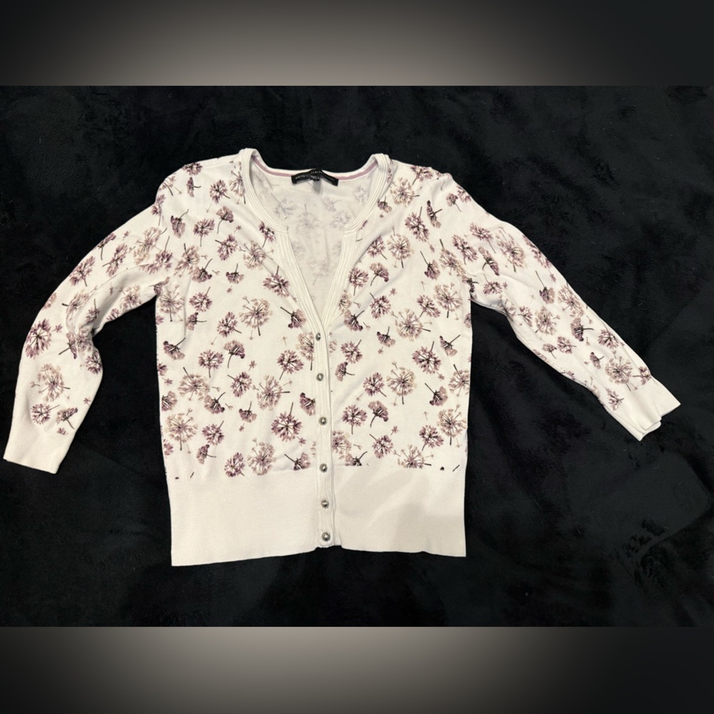 Floral Print Women's Cardigan Sweater. Size S.
